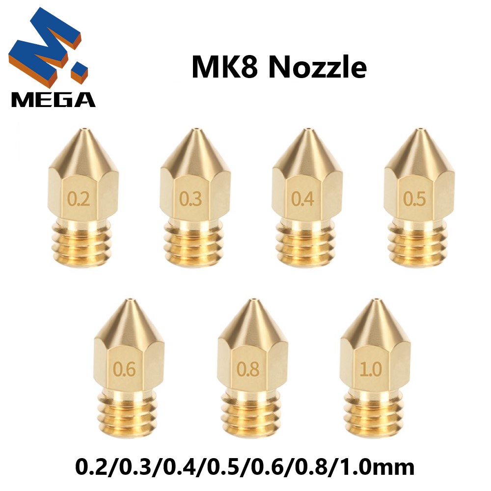 3D Printing Ender - MK8 فوهة نحاسية 0.2/0.3/0.35/0.4/0.5/0.6/0.8/1.0 مللي متر