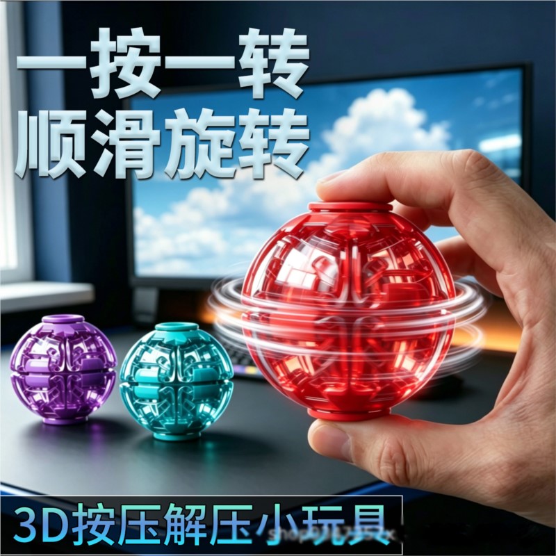 3D Printing Drawing - كرة تخفيف التوتر، كرة فيدجيت ناعمة
