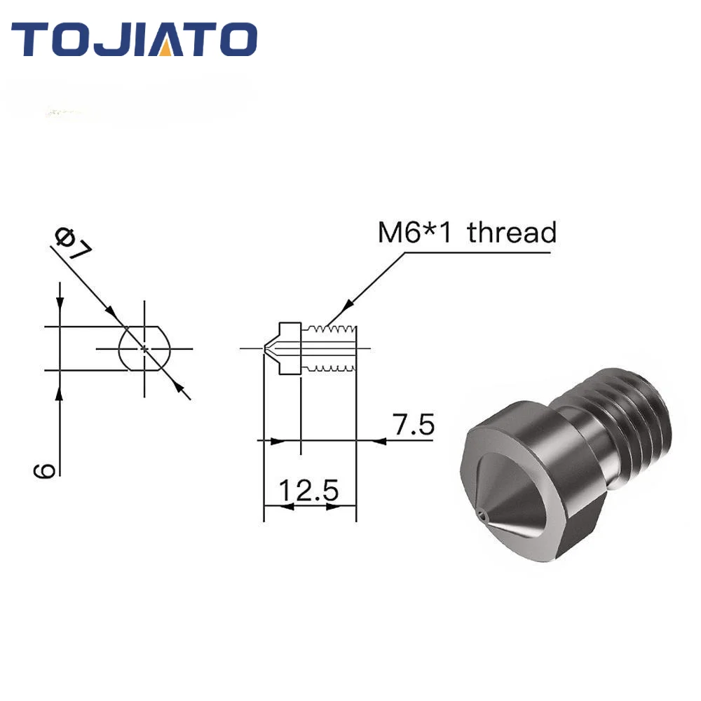 قطعتان من فوهات E3D V6 من الفو - مراجعة 3D Printer Nozzle Brass وسعره