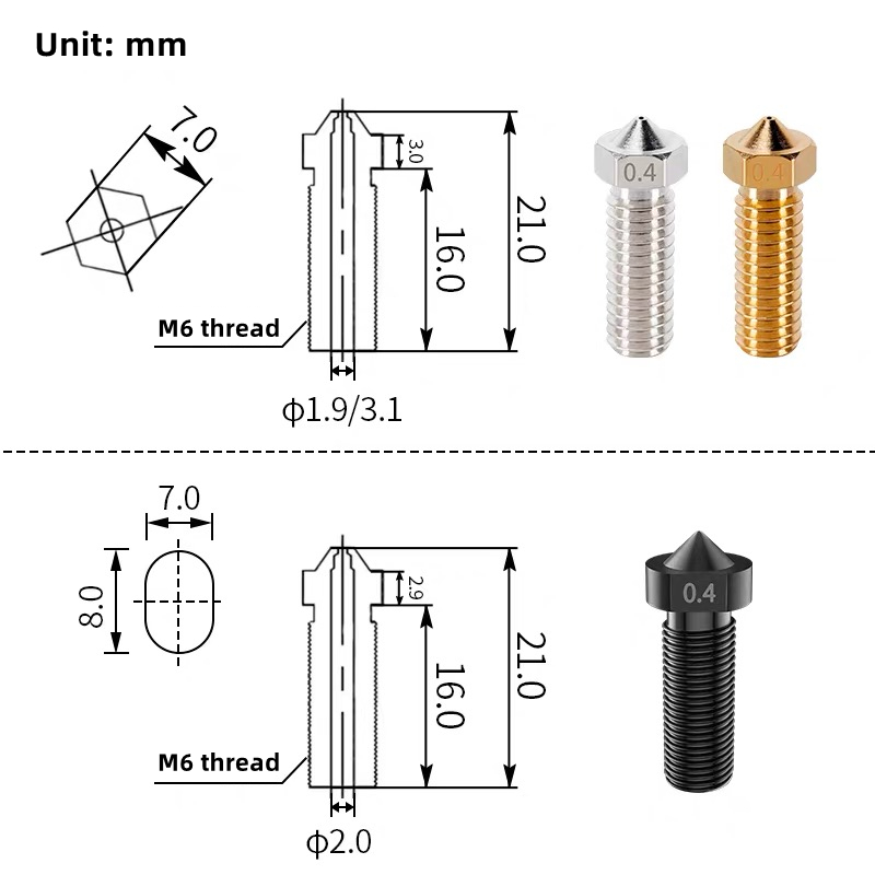 فوهة بركان للمدفعية Sidewinder - مراجعة 3D Printer Nozzle Brass وسعره