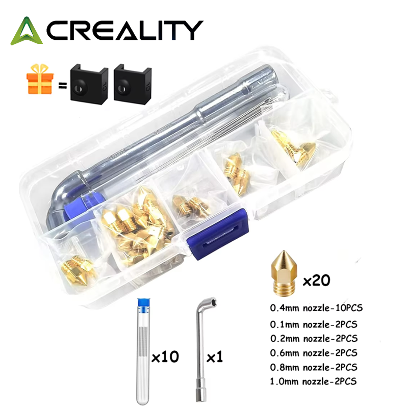 كرياليتي 20 قطعة MK8 فوهة نحاس - مراجعة 3D Printer Nozzle Brass وسعره