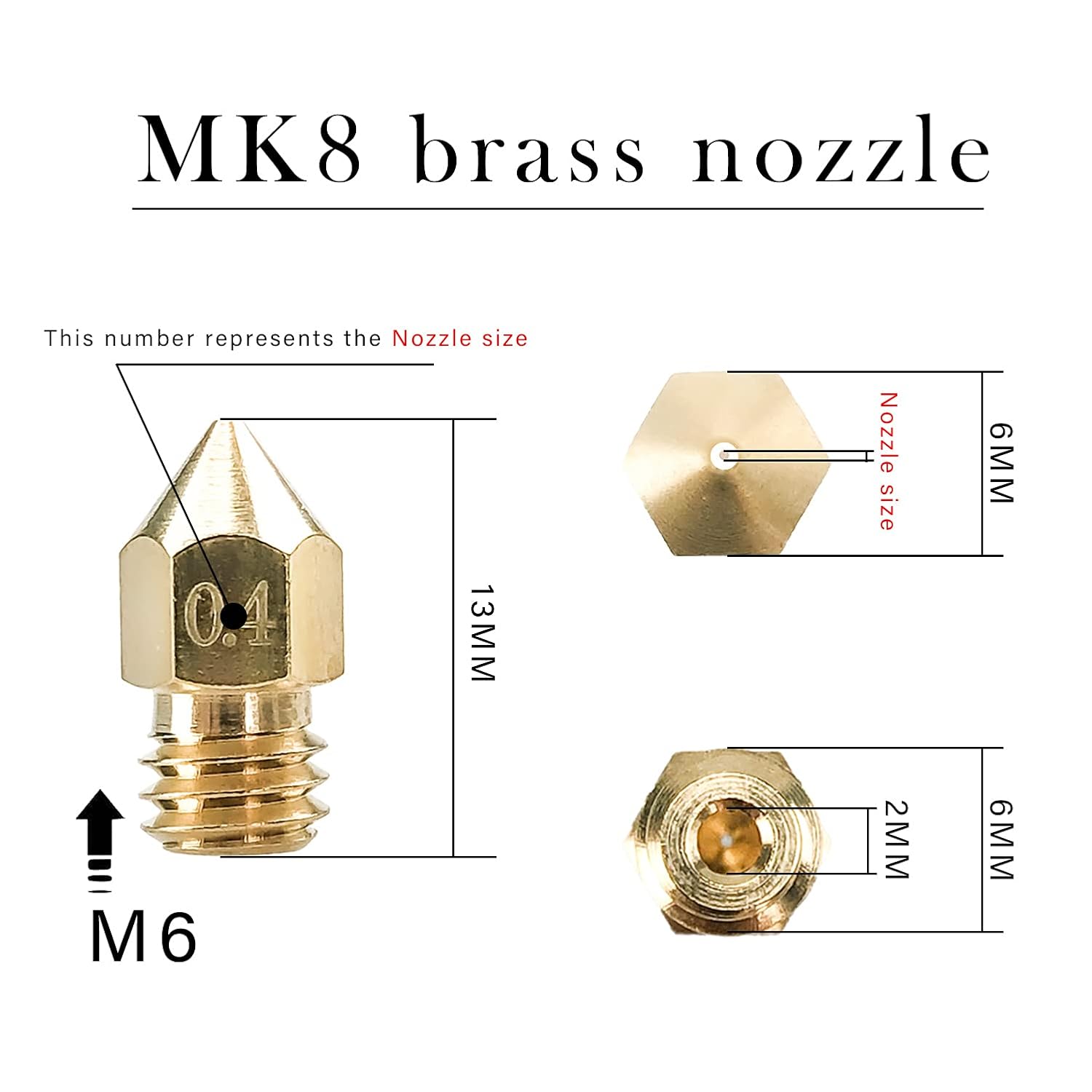 كرياليتي 20 قطعة MK8 فوهة نحاس - مراجعة 3D Printer Nozzle Brass وسعره